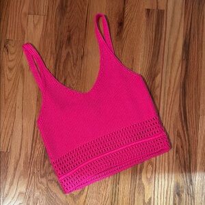 Pink Crochet Knit Women's Top